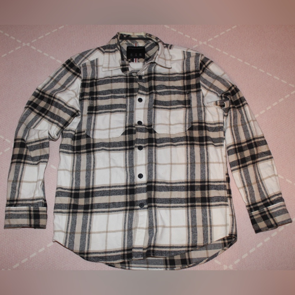 DENIM & FLOWER Ricky Singh Men’s Medium Flannel Overshirt Button Down